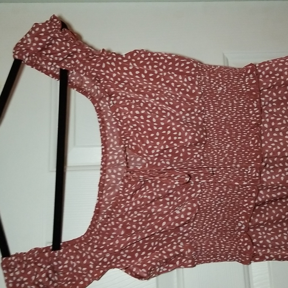 NWOT SUMMER BREEZE LIGHT WEIGHT OFF THE SHOULDER SMOCKED  RUFFLE DRESS WESTERN - Picture 3 of 8